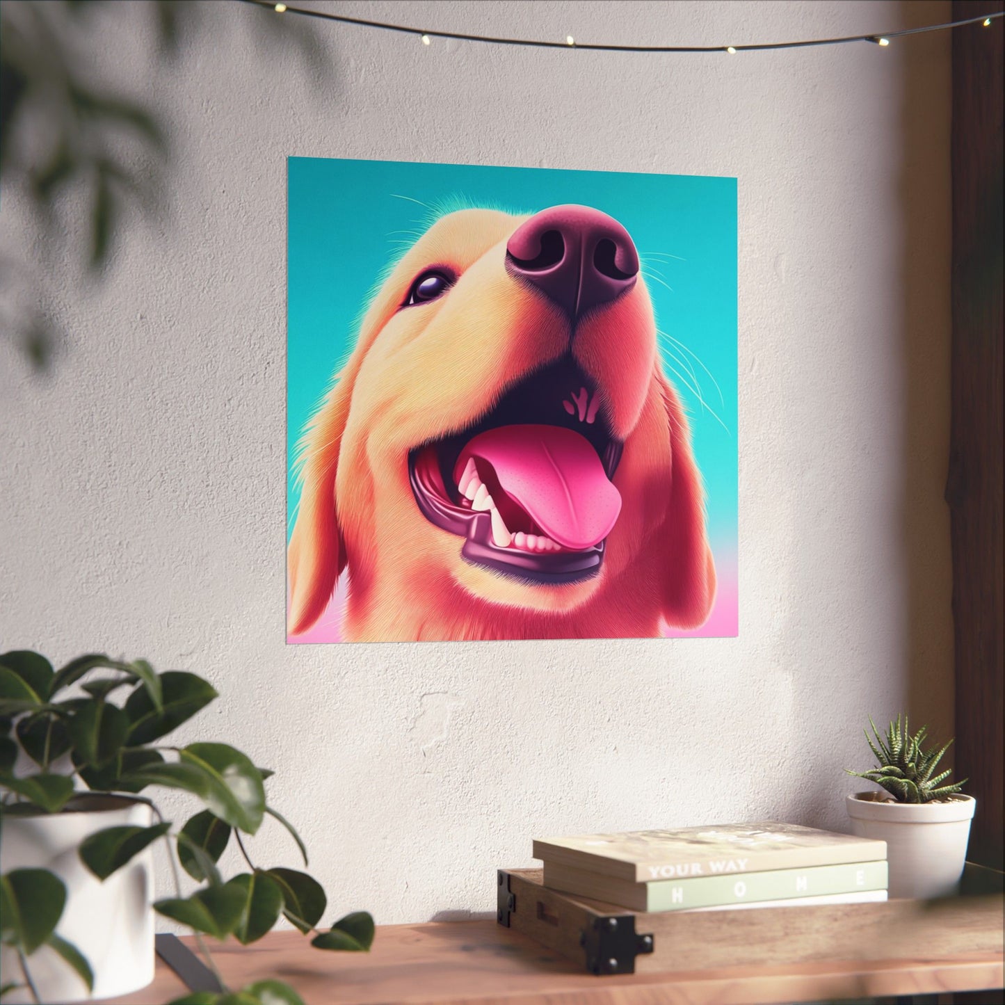 Good Boy - Golden Retriever - Whimsical Animals Series - Matte Vertical Poster - Perfect for Dog Lovers