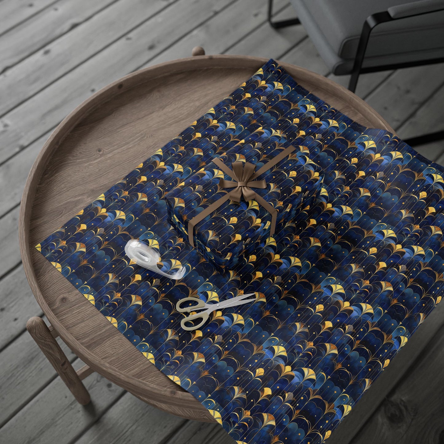 Art Deco Style - Navy & Gold - Art Print Wrapping Papers