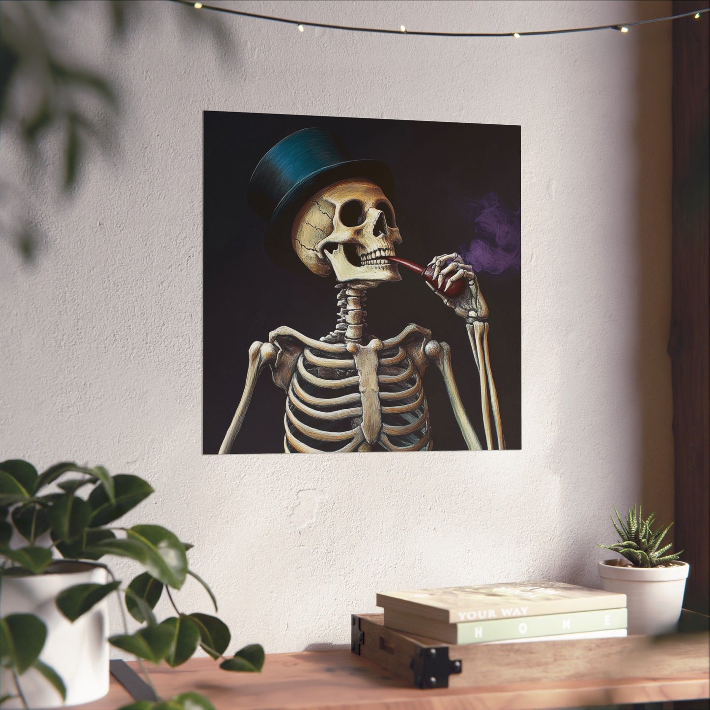 Dapper Skeleton Portrait Poster - Gothic Posters - Vertical Poster - Perfect for Halloween Party Décor