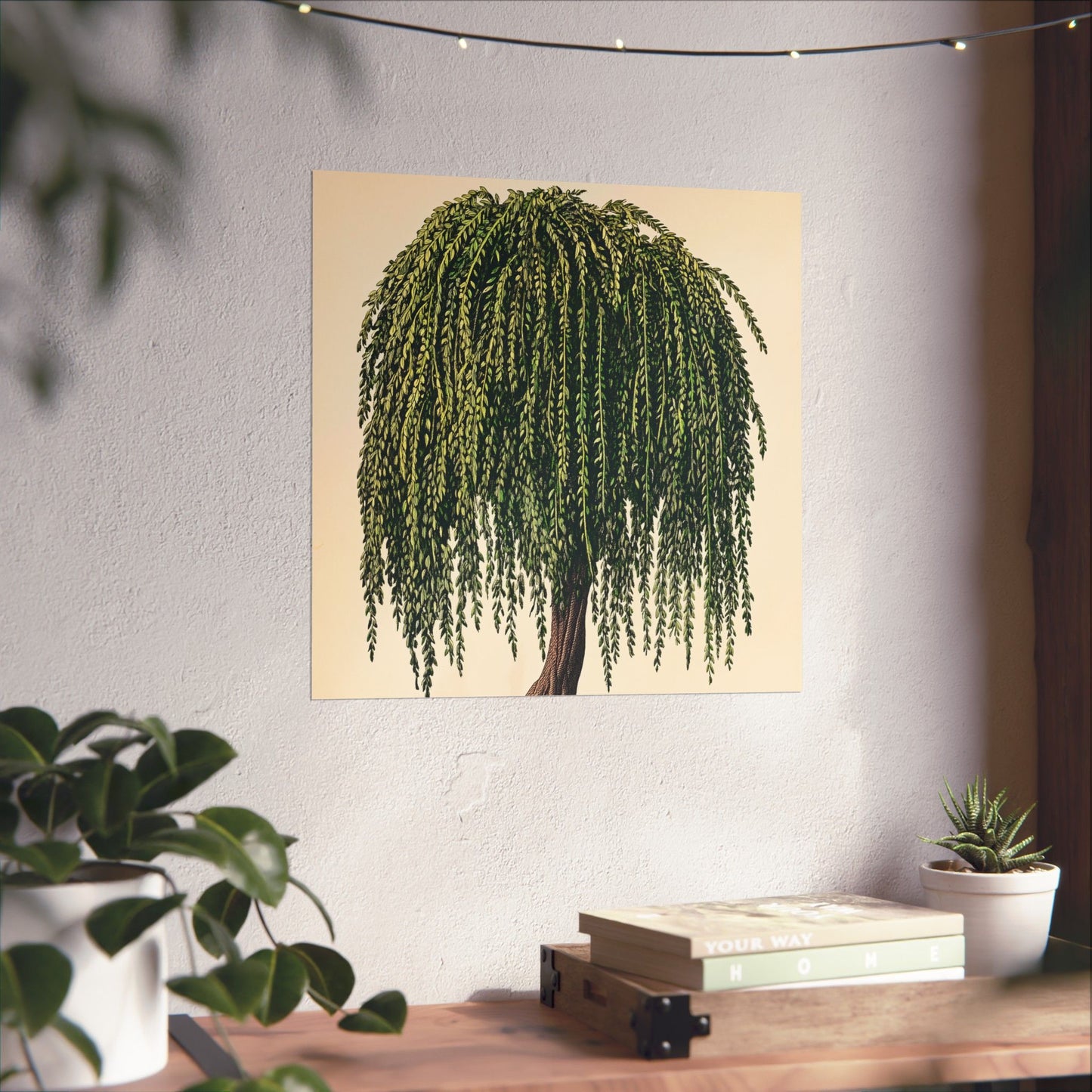 Weeping Willow Vintage Botanical Art Print - Matte Poster - Vintage Botanical Wall Art