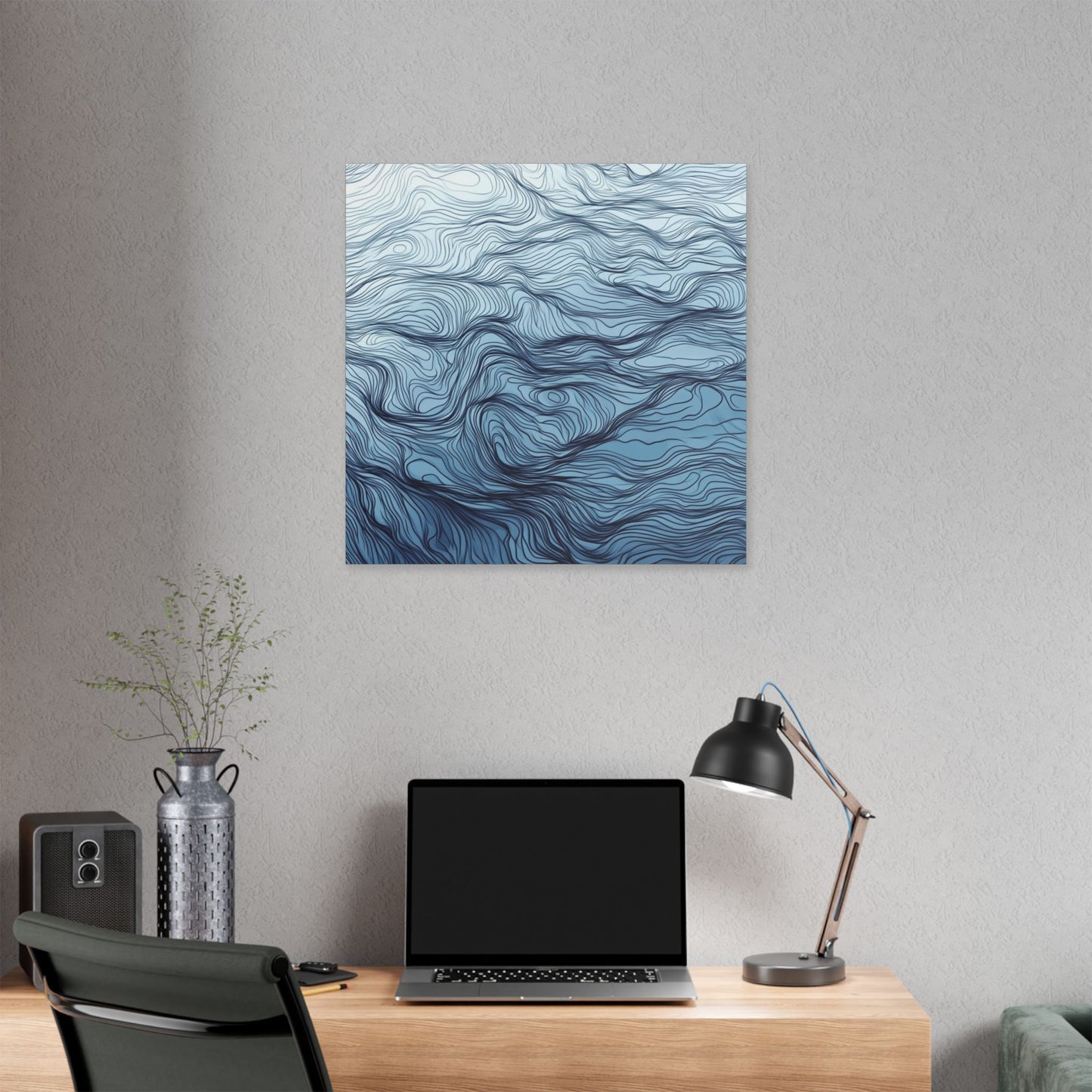 Mood Blue Abstract Blue Canvas Wall Art