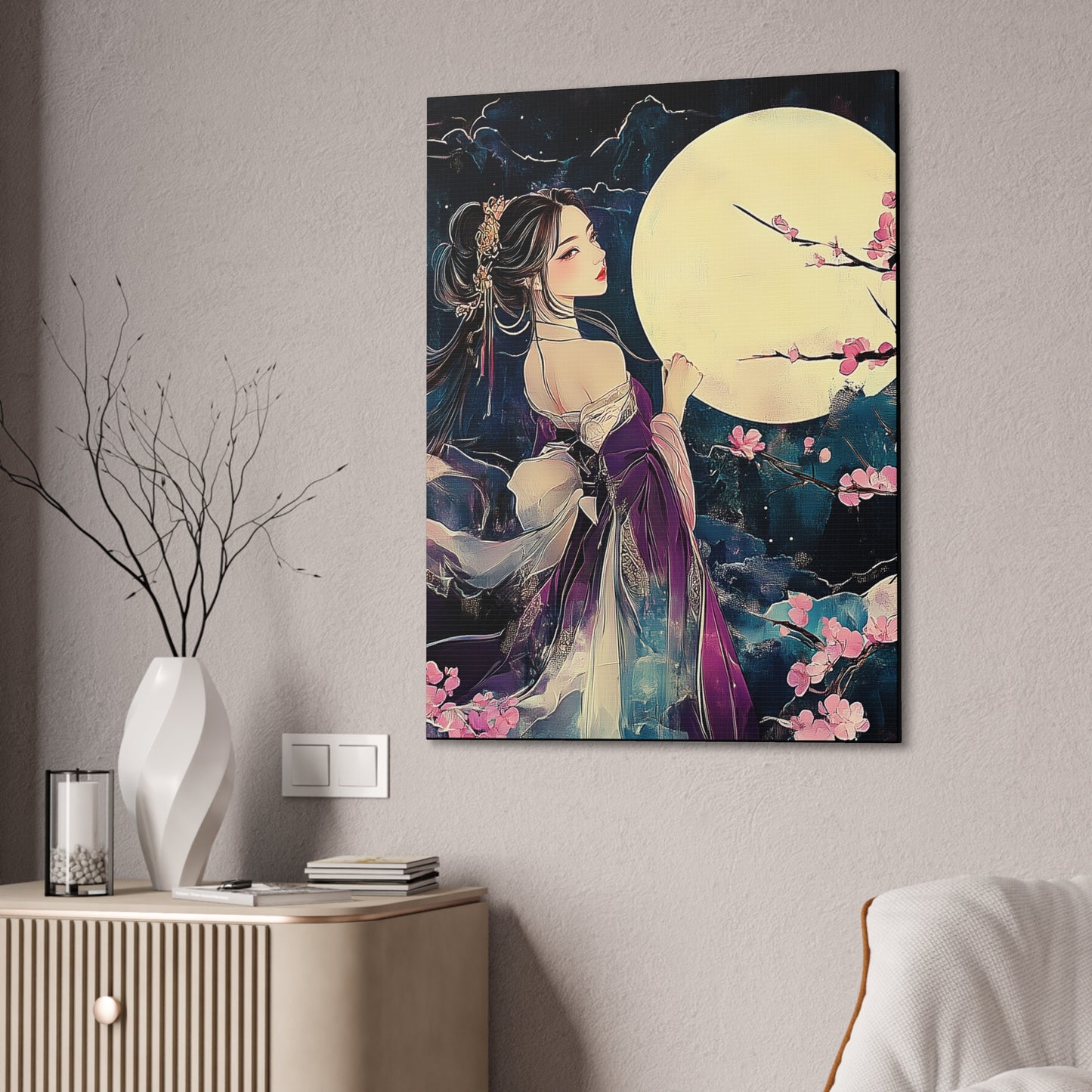 Thinking of You in the Moonlight - Fine Art Print - Wall Art on Canvas