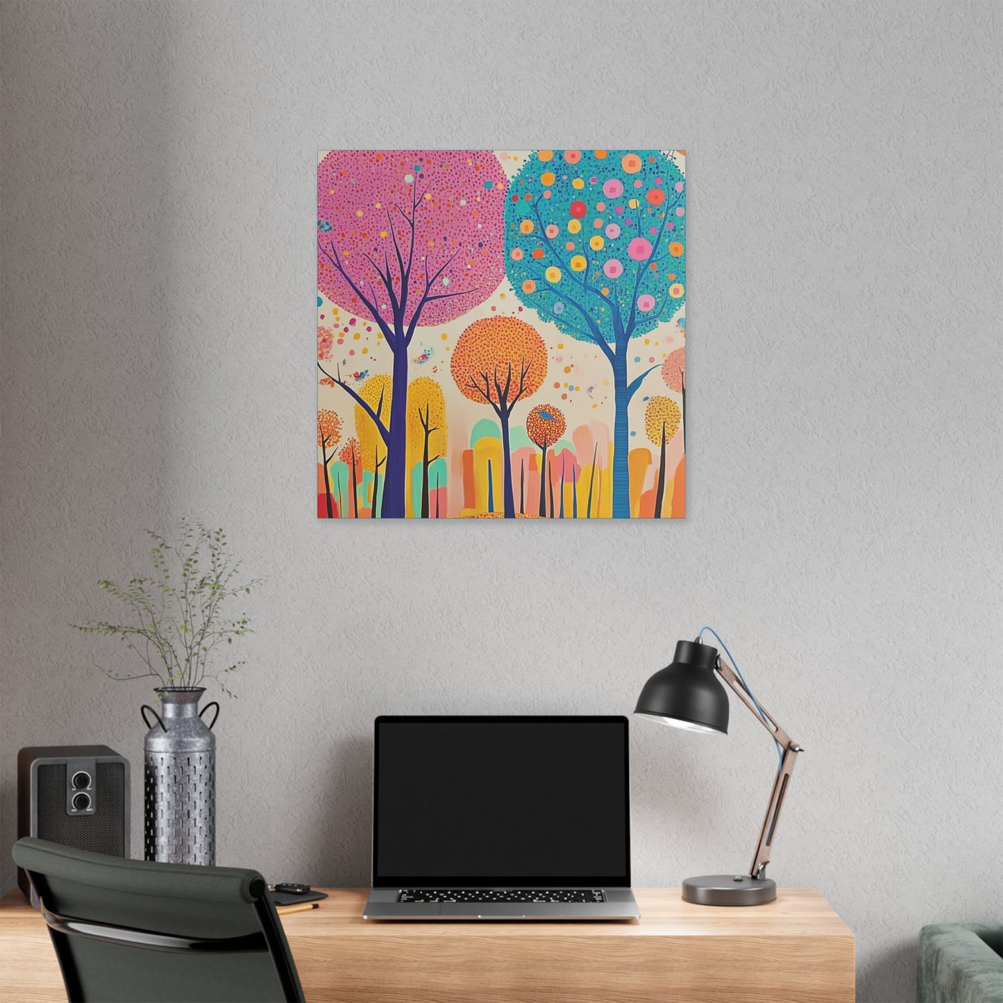 Happy Polka Dot Trees - Delight in Nature Series - Fine Art Print on Canvas