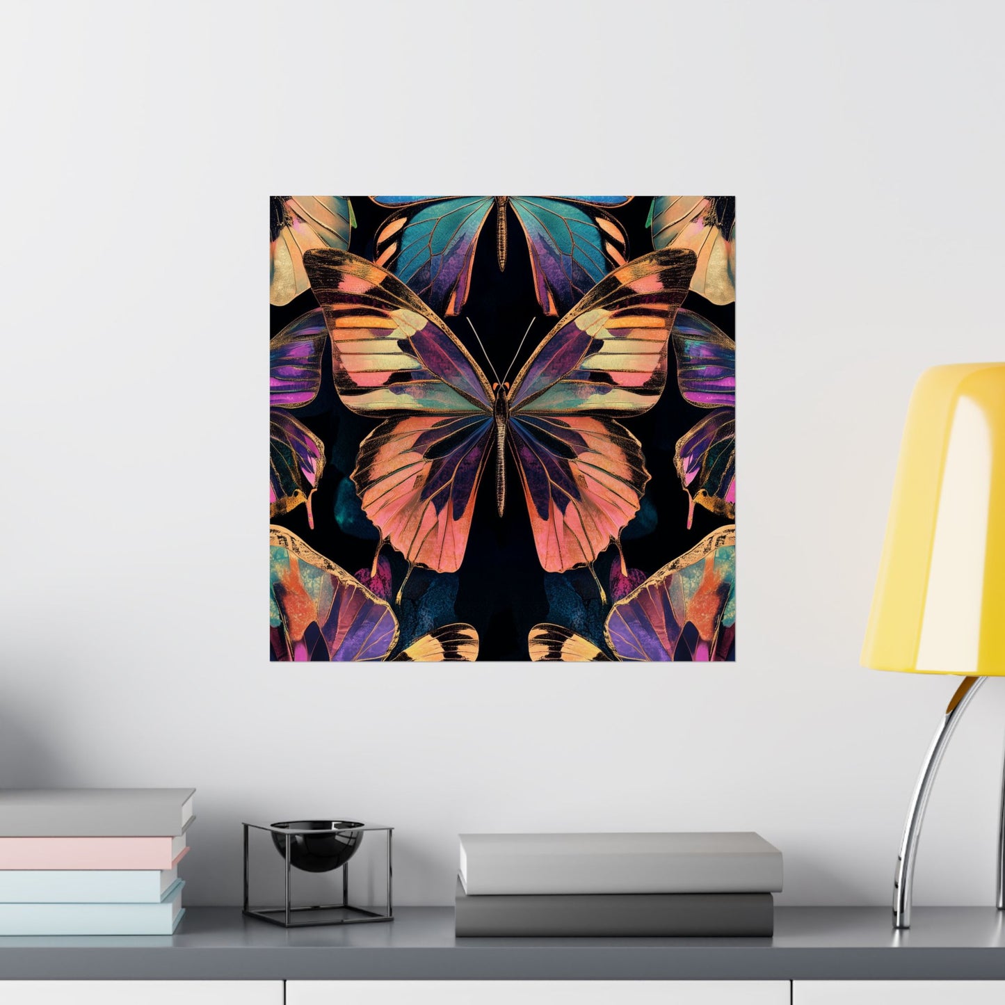 Vibrant Boho Butterflies Fine Art Pint - Matte Poster - Colorful Wall Art for Nature Lovers