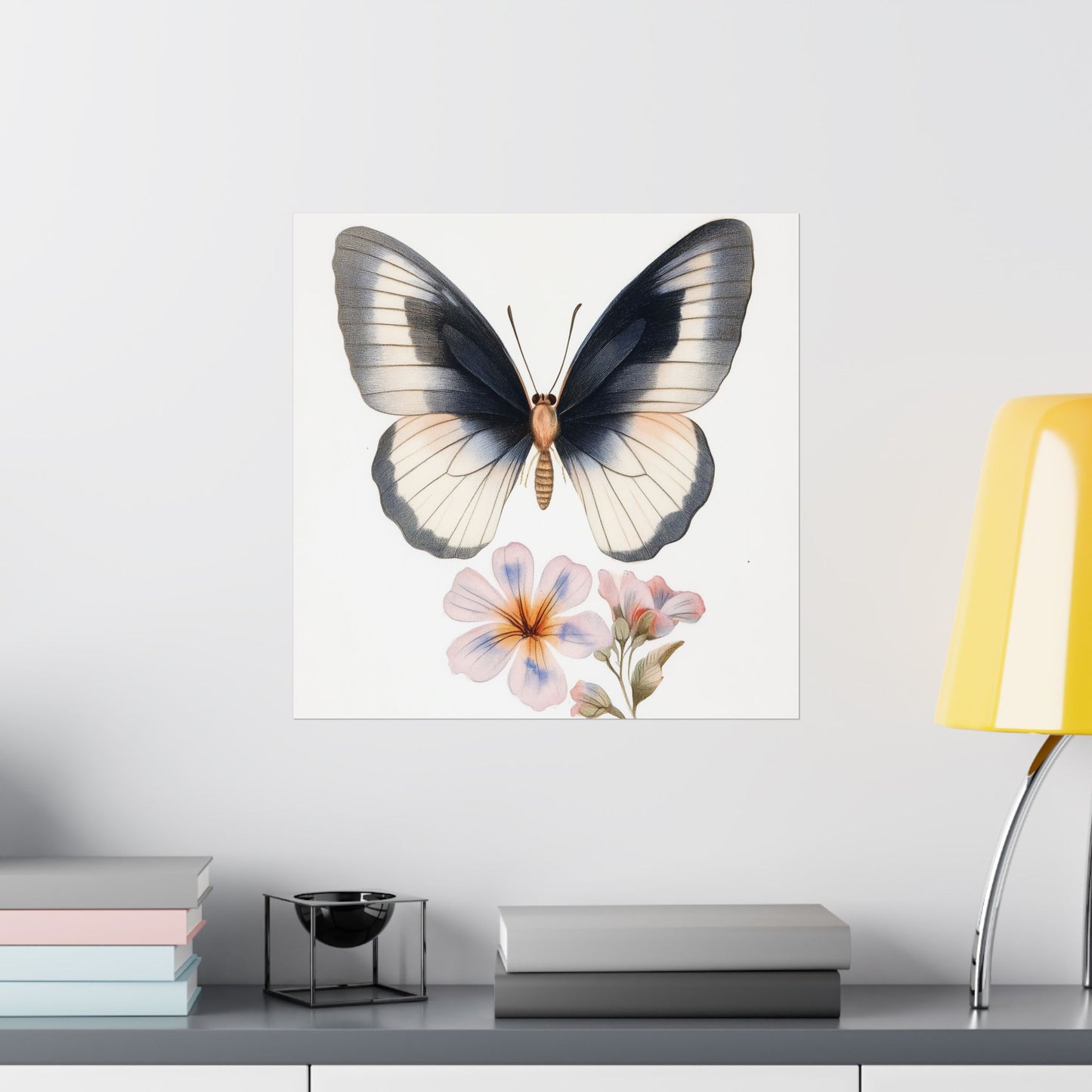 Vintage Butterfly Botanical Print - Matte Vertical Poster - Elegant Wall Art for Nature Lovers