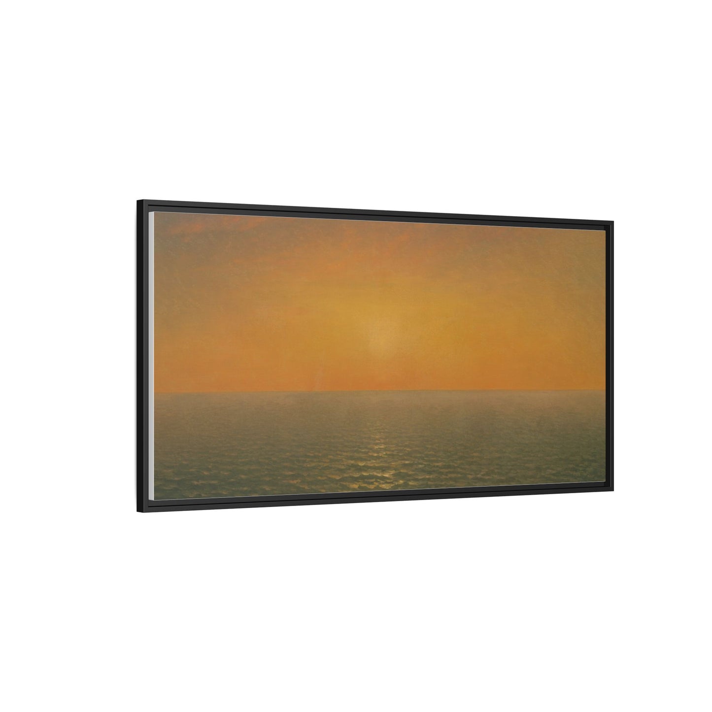 John Frederick Kensett : Sunset on the Sea (1872) - Museum Collection - Framed Canvas Print