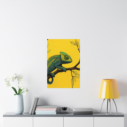 I am not Amused - The Candid Chameleon - Whimsical Animals - Fine Art Print - Vertical Poster - Bohemian Wall Art