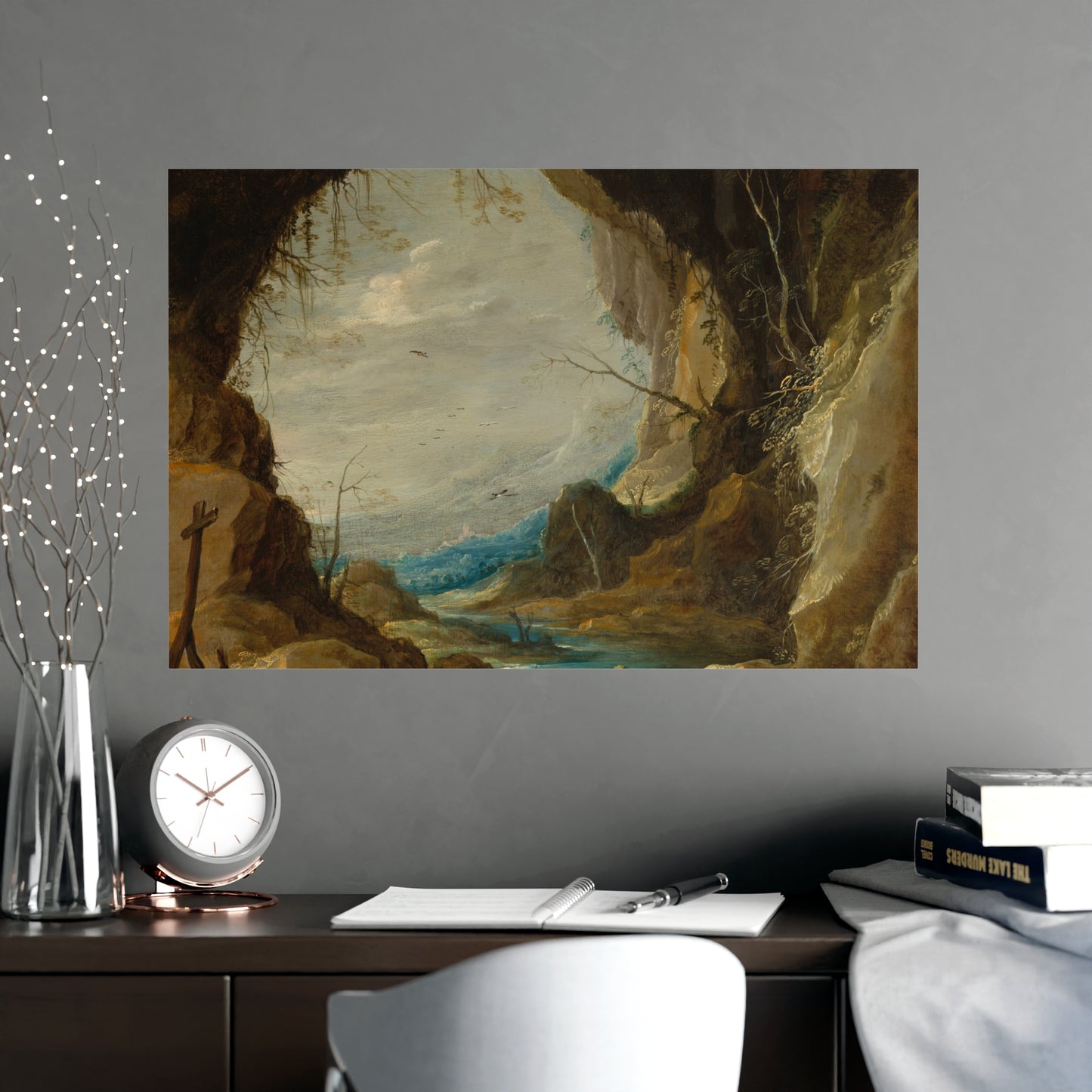 Vista from a Grotto - Romantic Cave Landscape Fine Art Poster