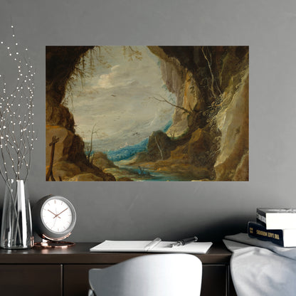 Vista from a Grotto - Romantic Cave Landscape Fine Art Poster