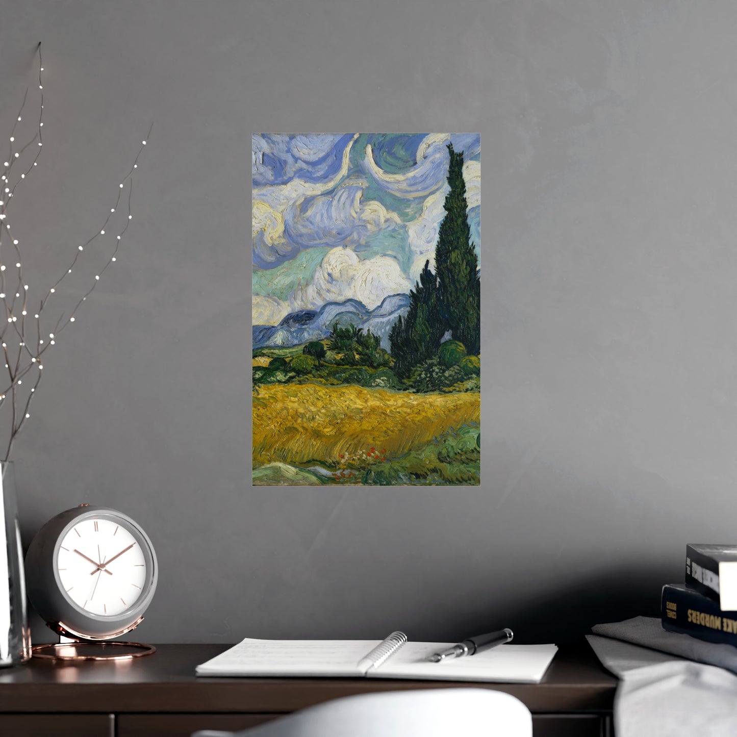 Van Gogh - Wheat Field with Cypresses - Museum Collection - Fine Art Poster