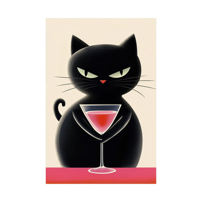 Yes, I'm Judging You - Cat Café Series - Black Cat Poster - Stylish Wall Art for Cat Lovers