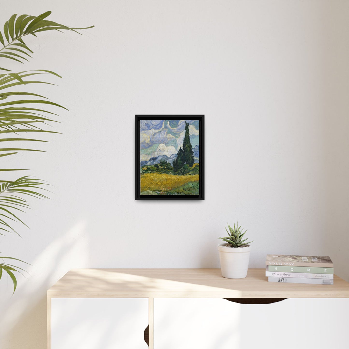 Van Gogh - Wheat Field with Cypresses - Museum Collection - Framed Canvas Print