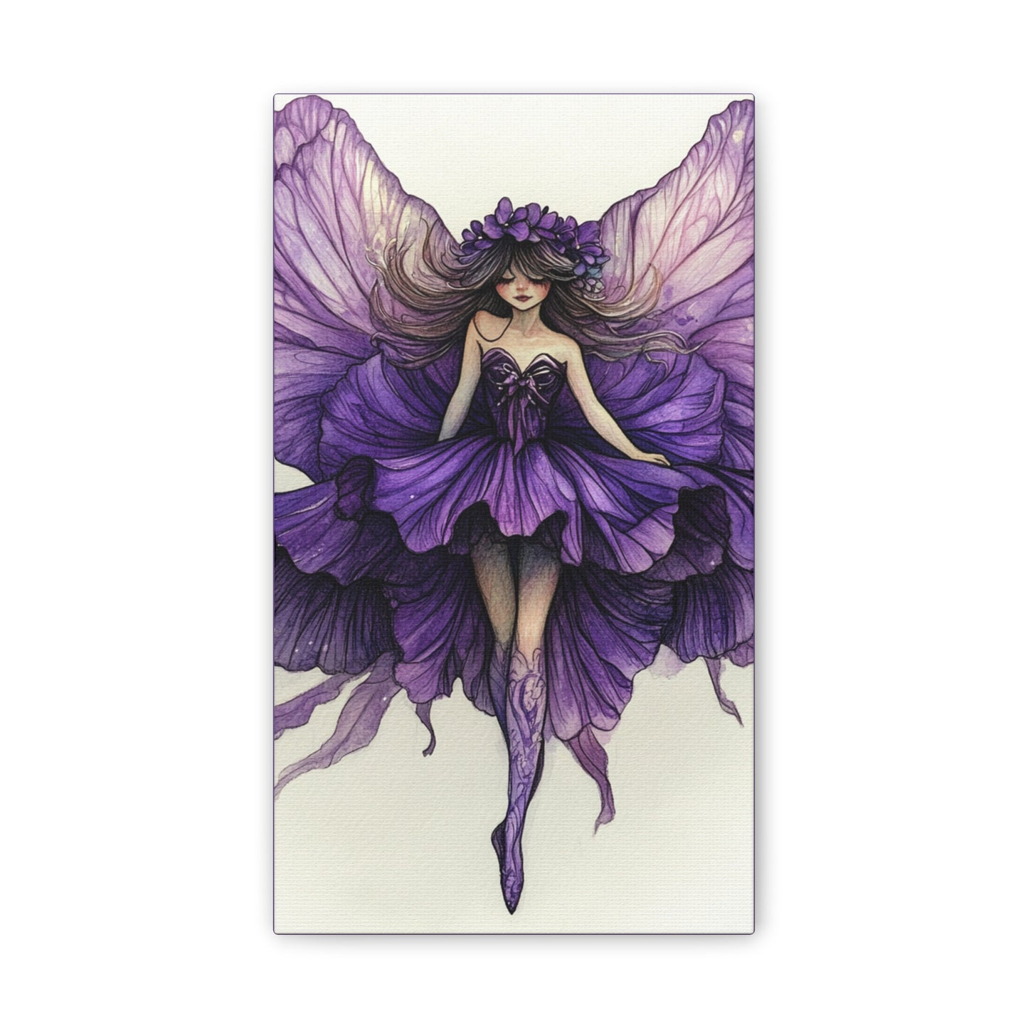 A Violet Affair - Fairies & Flowers Collection - Wall Art - on Canvas