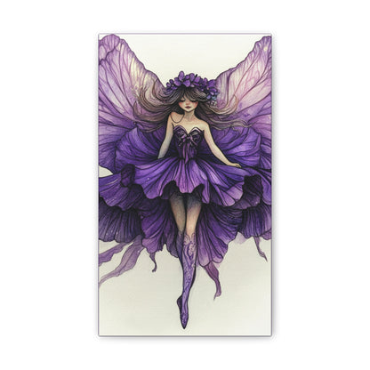 A Violet Affair - Fairies & Flowers Collection - Wall Art - on Canvas