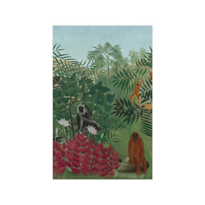 Tropical Forest with Monkeys - Rousseau Fine Art Poster