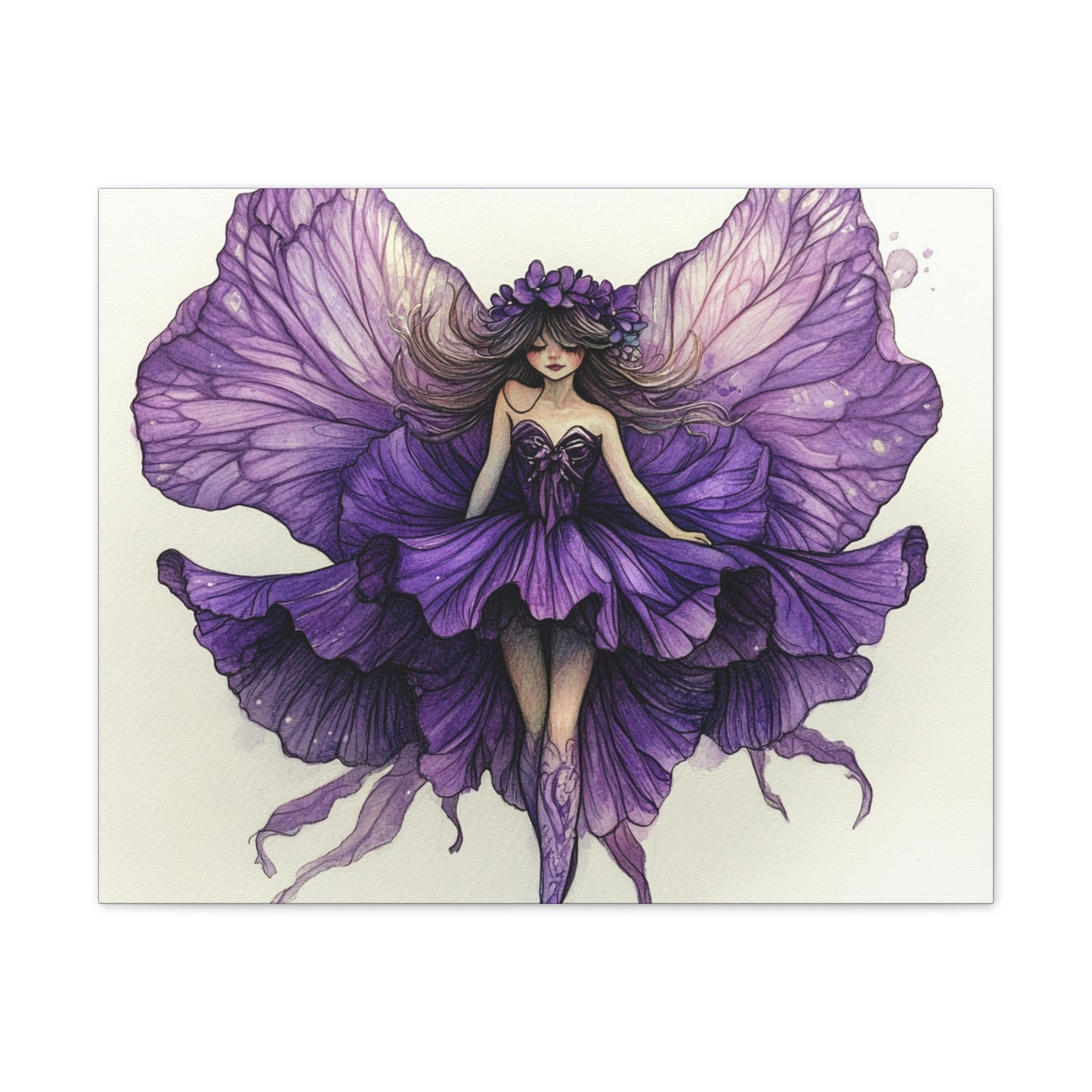 A Violet Affair - Fairies & Flowers Collection - Wall Art - on Canvas