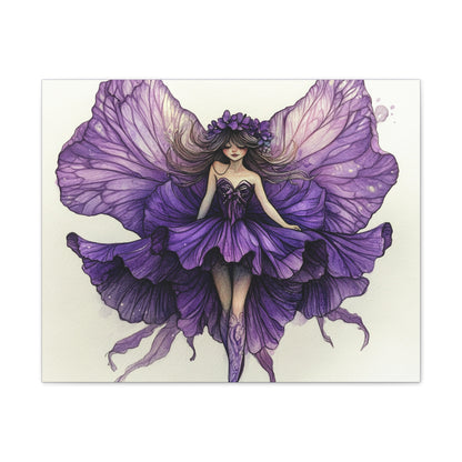 A Violet Affair - Fairies & Flowers Collection - Wall Art - on Canvas