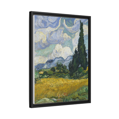 Van Gogh - Wheat Field with Cypresses - Museum Collection - Framed Canvas Print