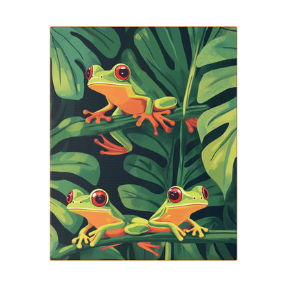 Tree Frog Trio - Garden Friends Series - Fine Art Print on Canvas