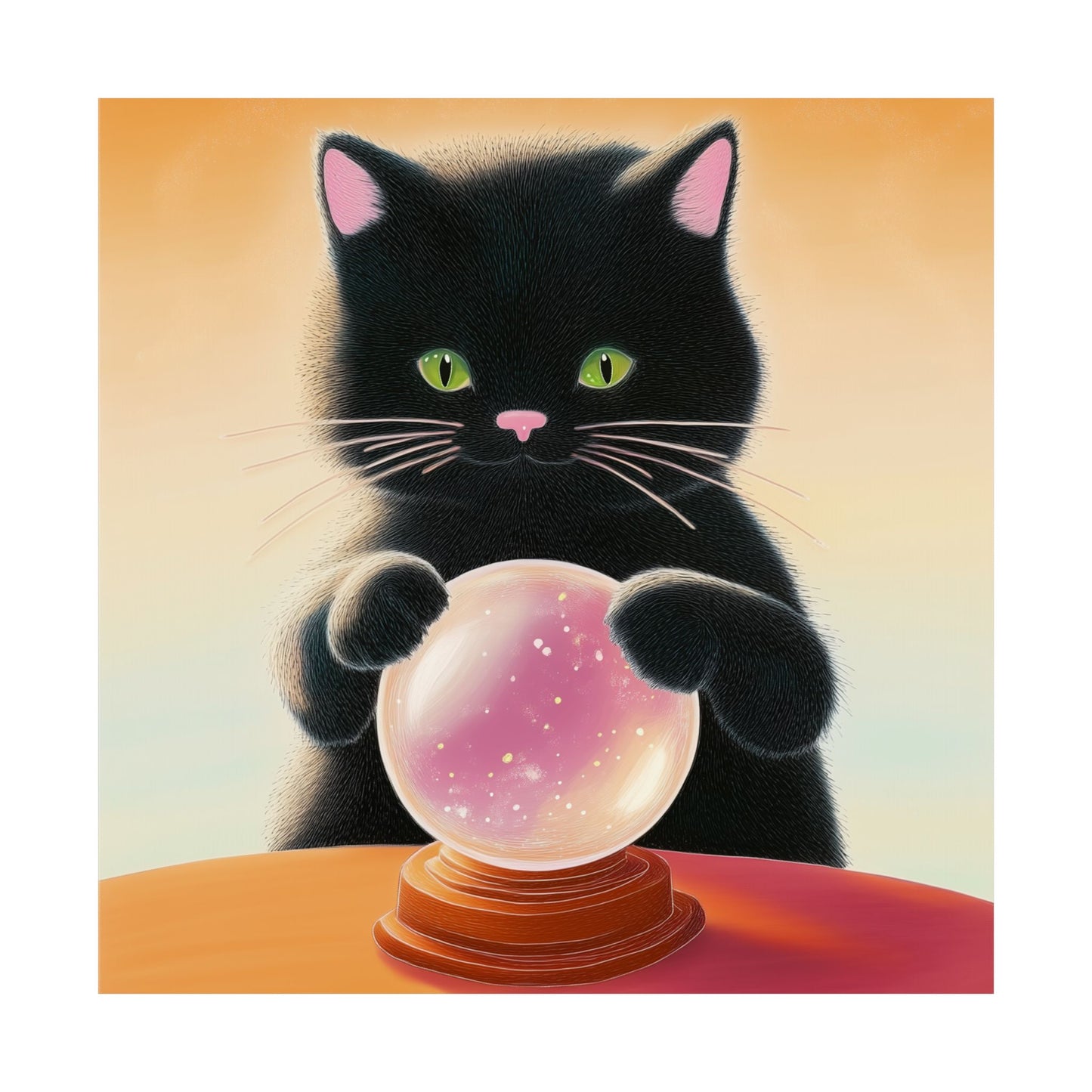 Fortune Telling Cat - Fine Art Print - Whimsical Animals - Posters - Art for Cat Lovers - Wall Art