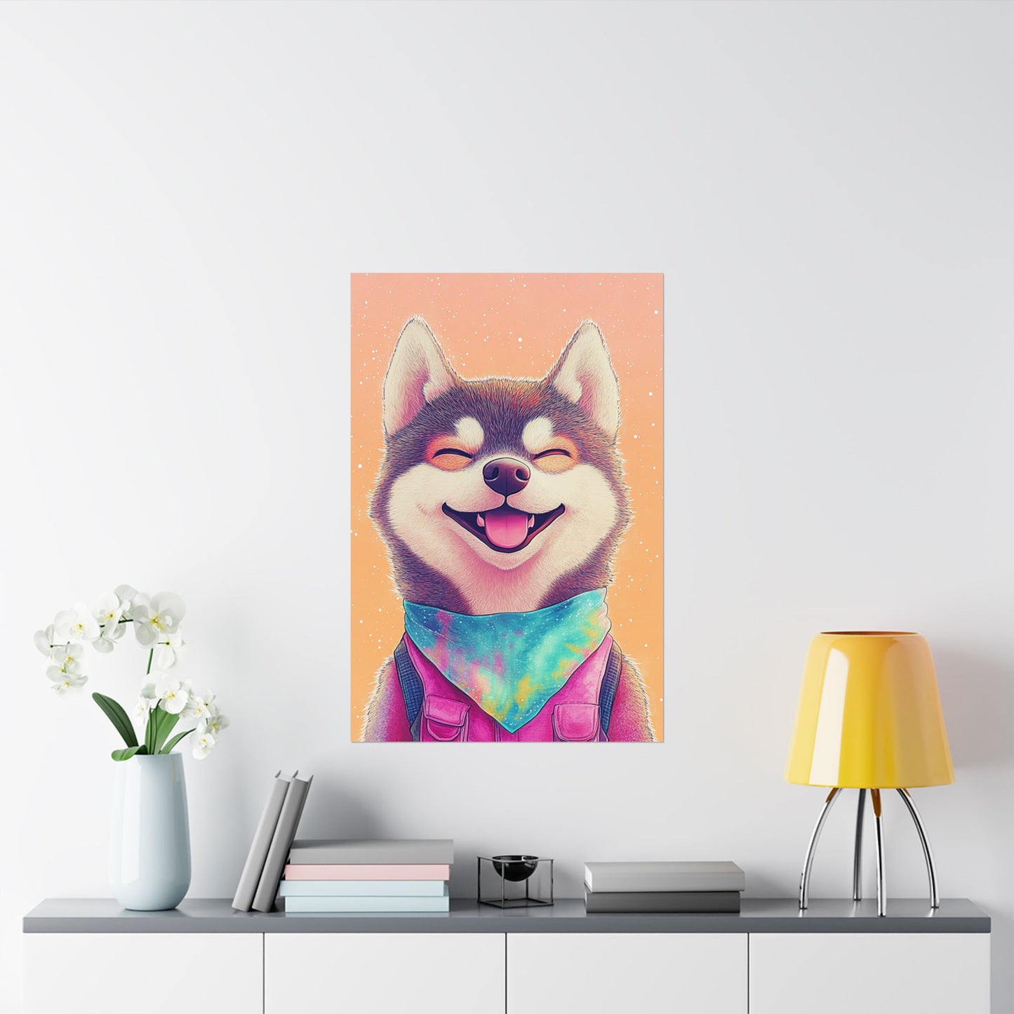 Shiba Inu So Happy - Matte Vertical Poster - Brighten Your Space with Joy - Love Dogs - Wall Art