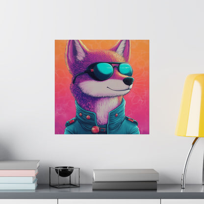 Fetching Fox - Whimsical Animals Art Poster Series - Trendy Wall Art - Vibrant Art Prints - Funny Animal Portrait Style Posters