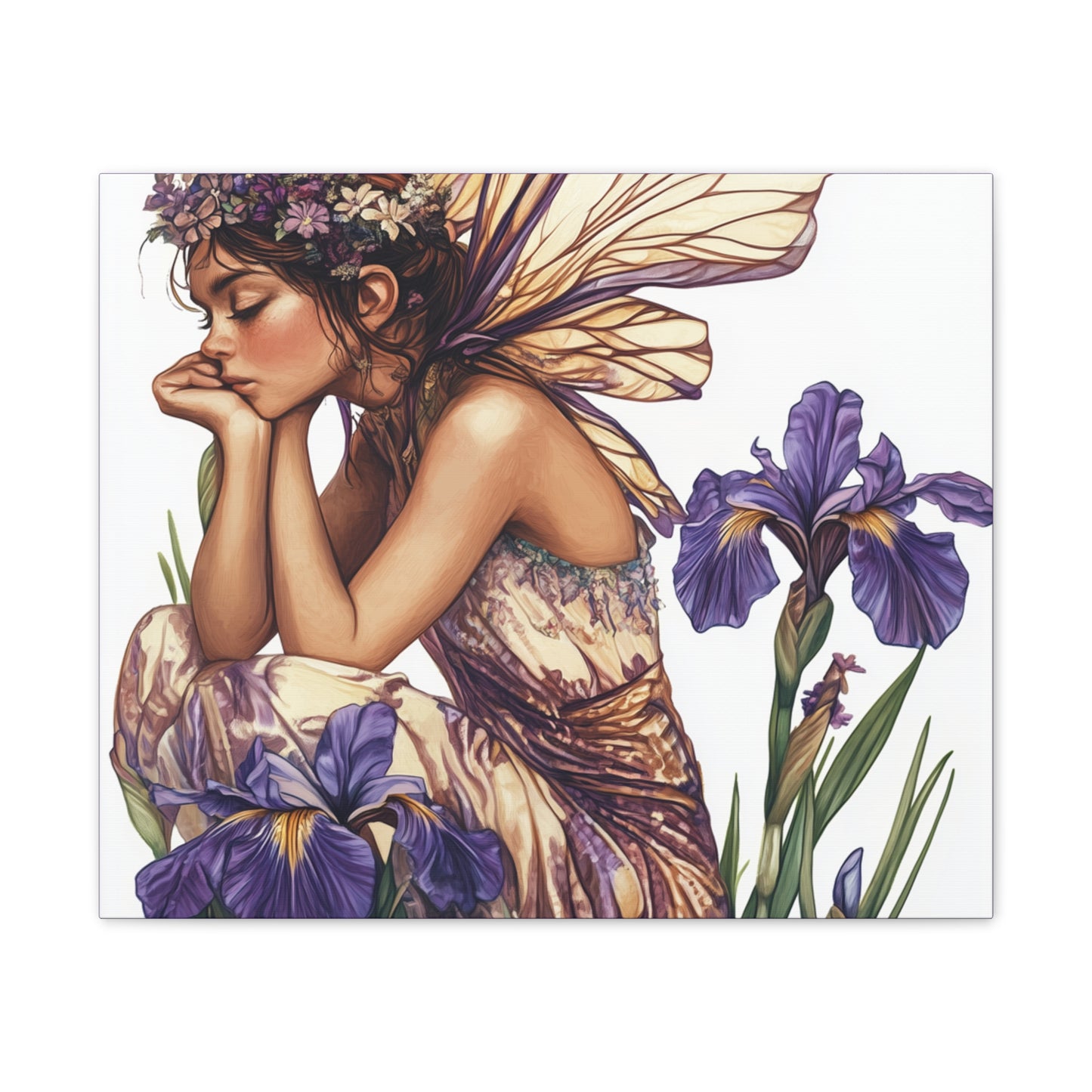 Iris You Were Here - Flowers & Fairies Collection - Fine Art Print on Canvas