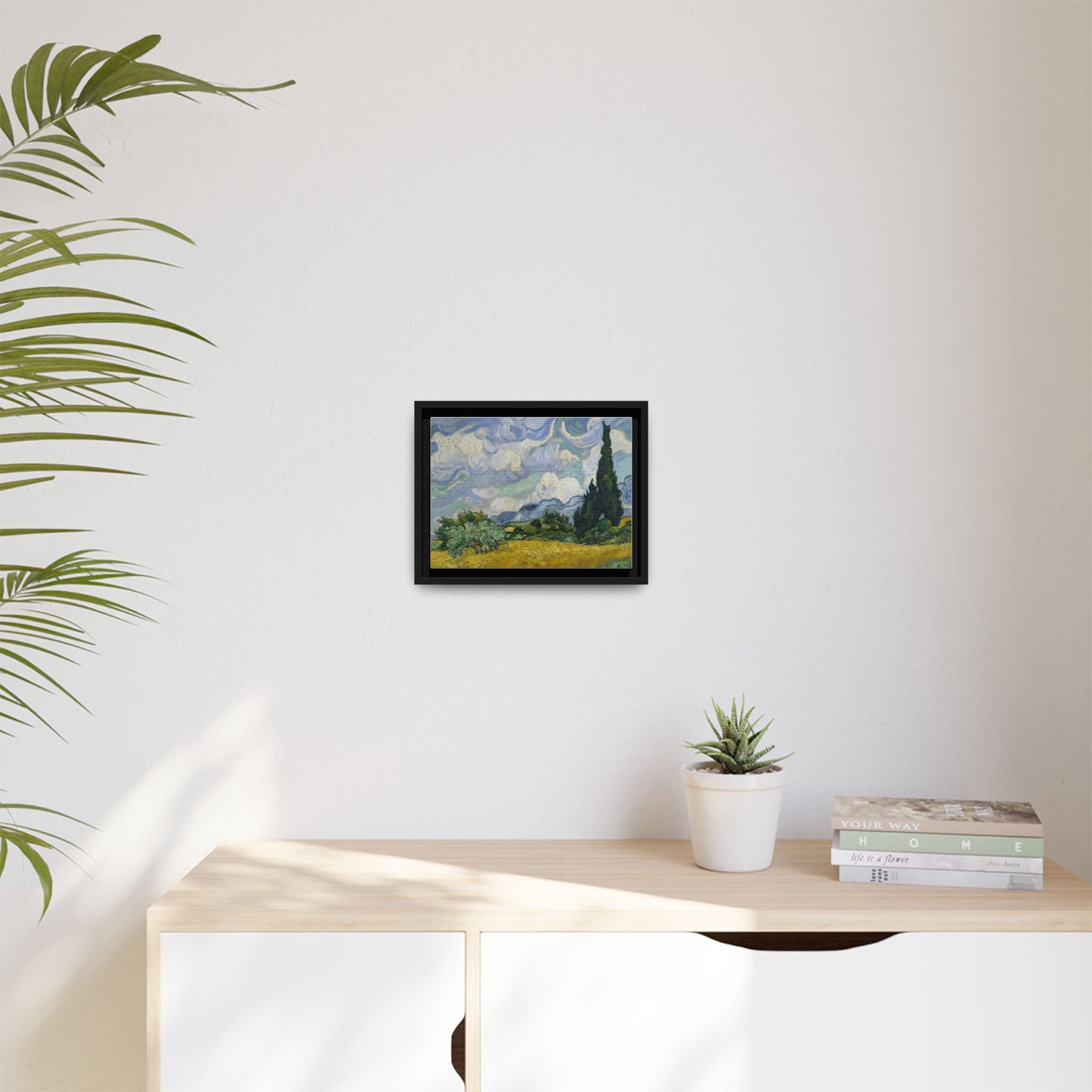Van Gogh - Wheat Field with Cypresses - Museum Collection - Framed Canvas Print
