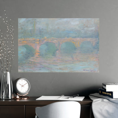Waterloo Bridge London at Sunset - Monet Fine Art Poster