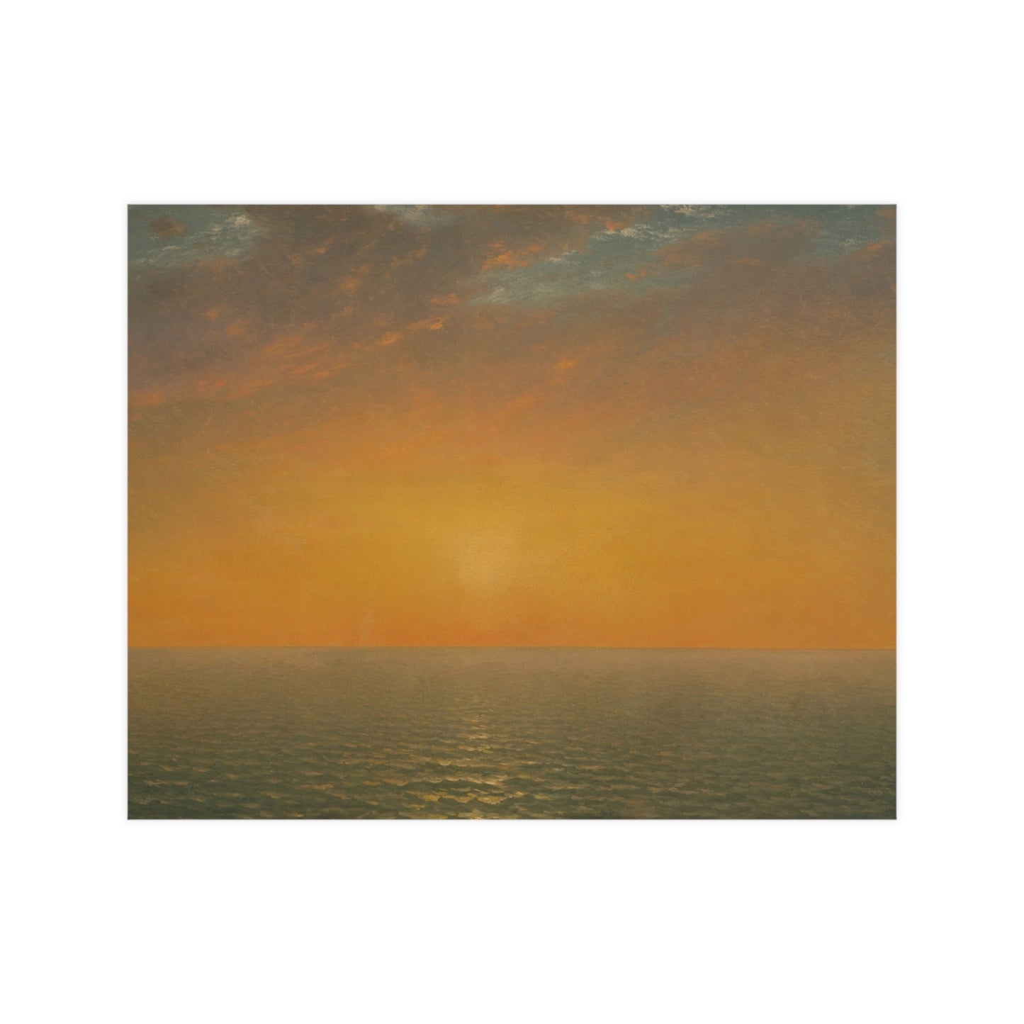 John Frederick Kensett : Sunset on the Sea (1872) - Museum Collection - Fine Art Print