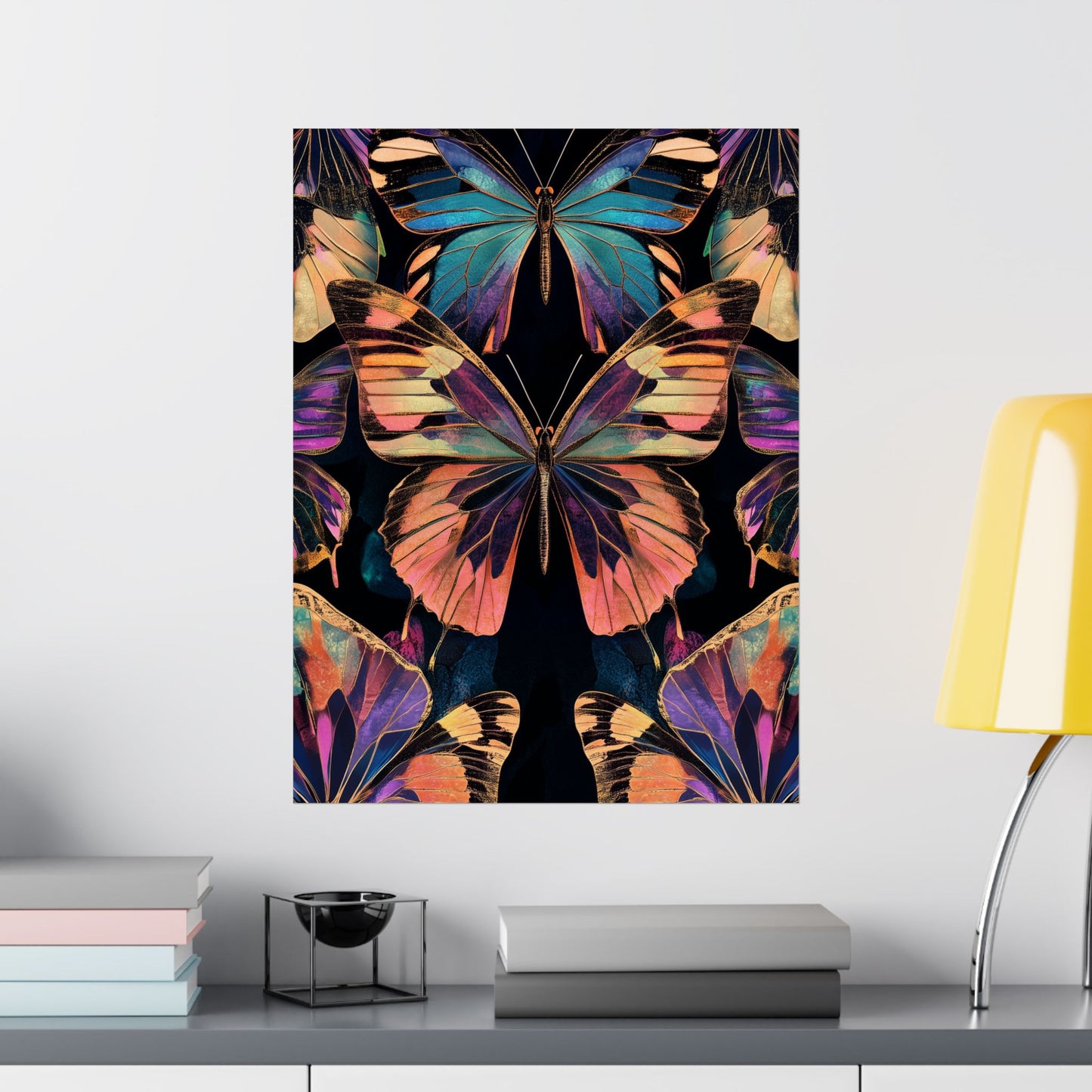 Vibrant Boho Butterflies Fine Art Pint - Matte Poster - Colorful Wall Art for Nature Lovers
