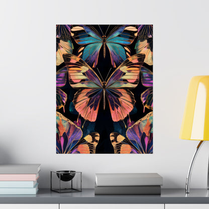 Vibrant Boho Butterflies Fine Art Pint - Matte Poster - Colorful Wall Art for Nature Lovers