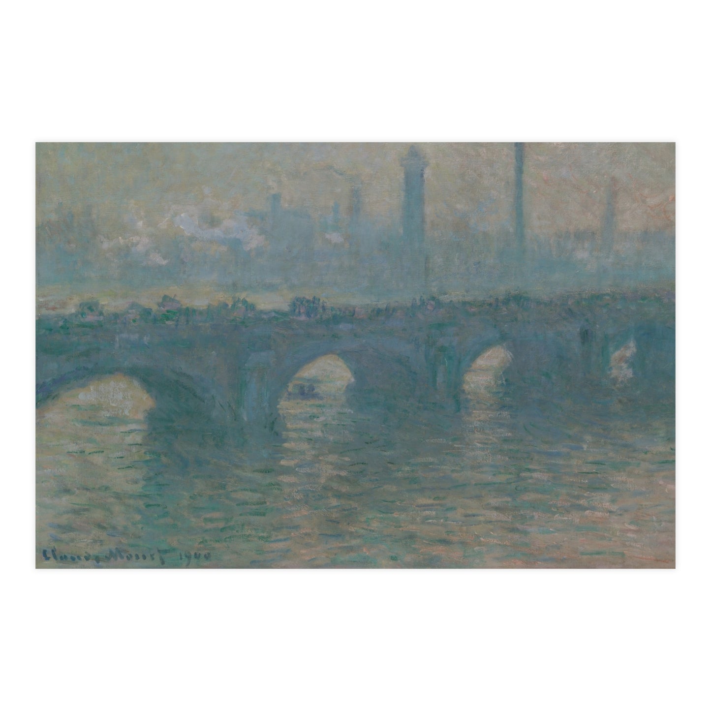 Waterloo Bridge Gray Weather - Monet Fine Art Poster