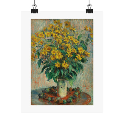 Claude Monet - Jerusalem Artichokes Painting - Fine Art Print - Vertical Poster - Floral Art Décor