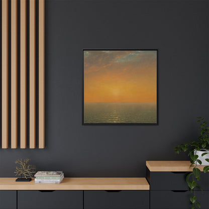 John Frederick Kensett : Sunset on the Sea (1872) - Museum Collection - Framed Canvas Print