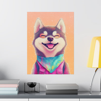 Shiba Inu So Happy - Matte Vertical Poster - Brighten Your Space with Joy - Love Dogs - Wall Art