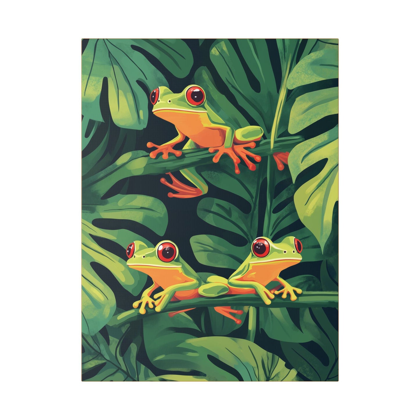 Tree Frog Trio - Garden Friends Series - Fine Art Print on Canvas