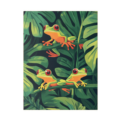 Tree Frog Trio - Garden Friends Series - Fine Art Print on Canvas