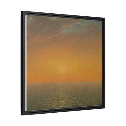 John Frederick Kensett : Sunset on the Sea (1872) - Museum Collection - Framed Canvas Print