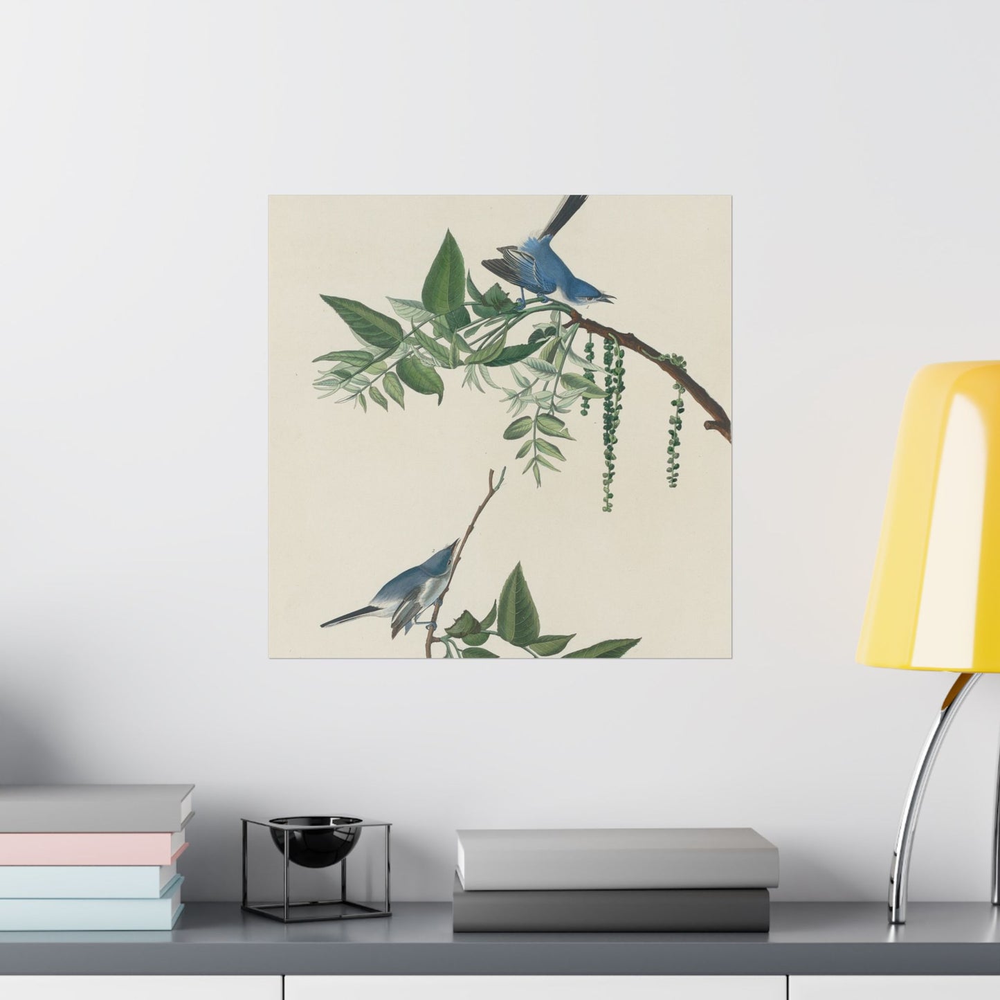 Vintage Bluebirds Botanical Print - Nature-Inspired Art - Matte Vertical Poster with Bluebirds