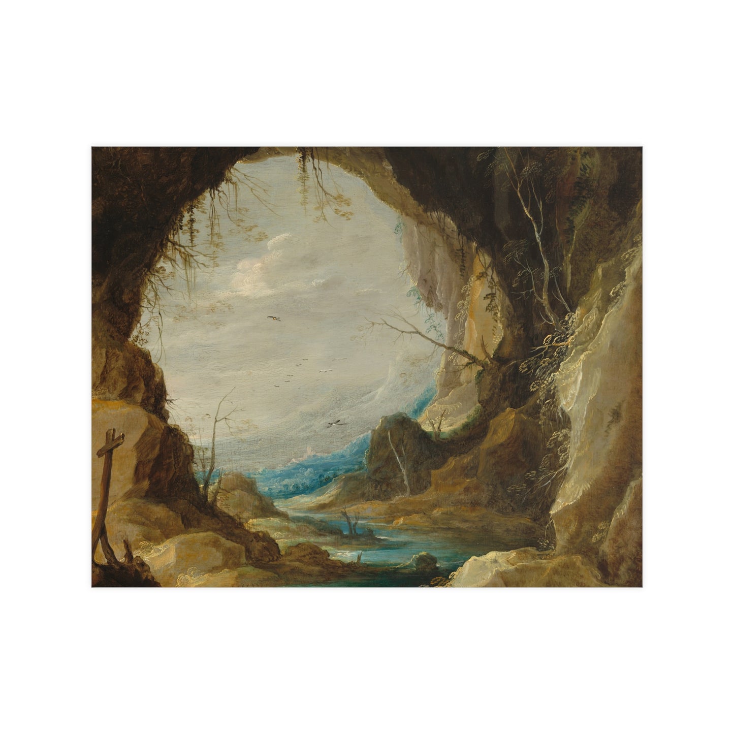Vista from a Grotto - Romantic Cave Landscape Fine Art Poster