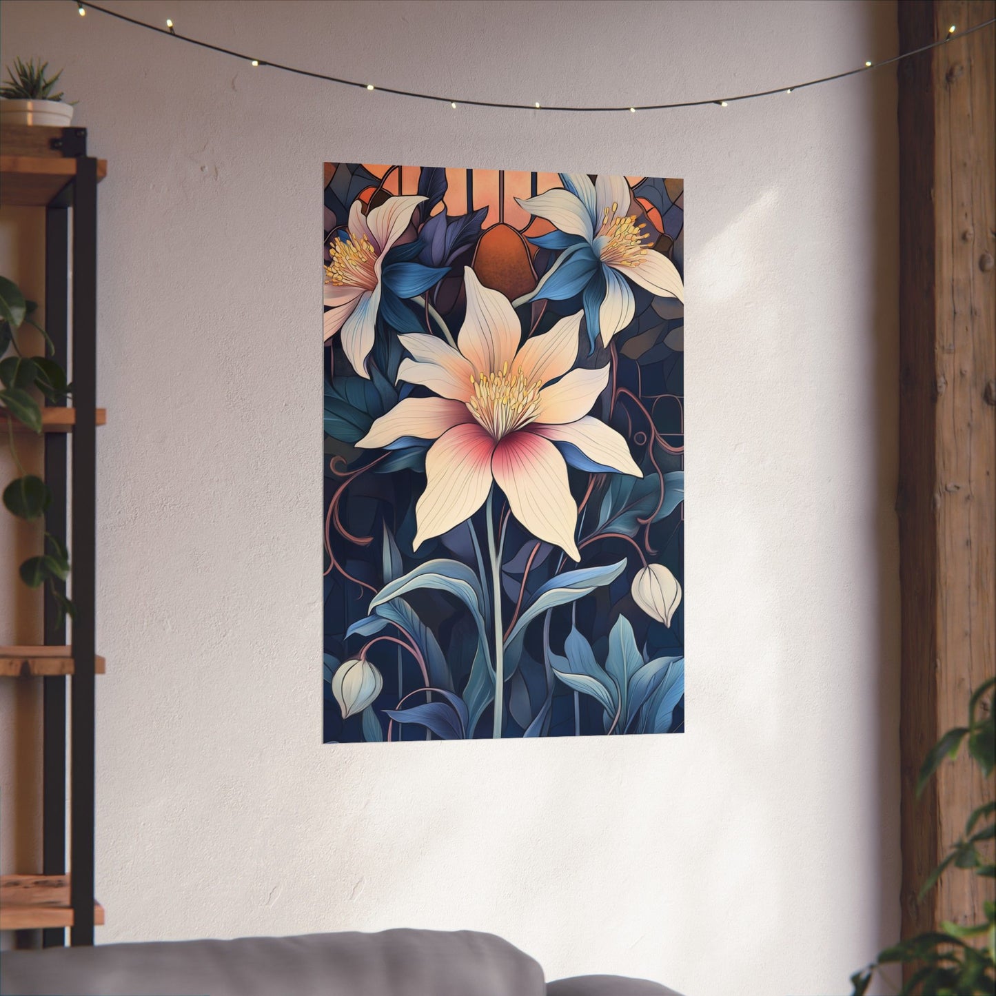 Sunlit Blossoms Fine Art Print - Floral Matte Vertical Posters - Elegant Home Décor