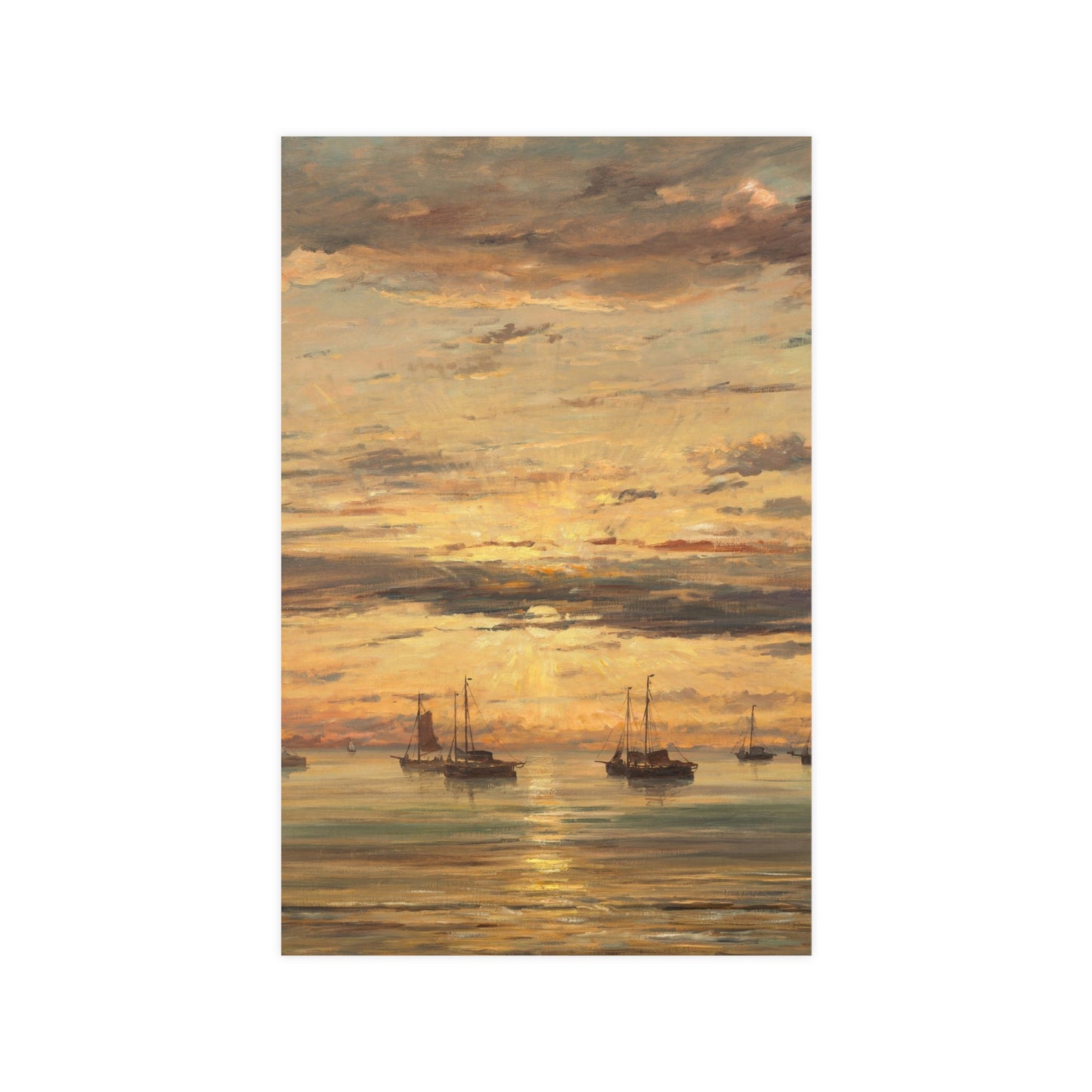 Sunset at Scheveningen - Dutch Maritime Fine Art Poster