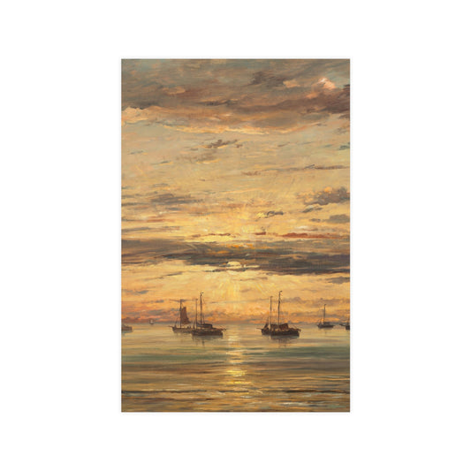 Sunset at Scheveningen - Dutch Maritime Fine Art Poster
