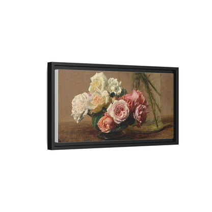 Henri Fantin-Latour : Roses and Lilies (1888) - Giclee Fine Art Print - Museum Collection Framed Canvas Print