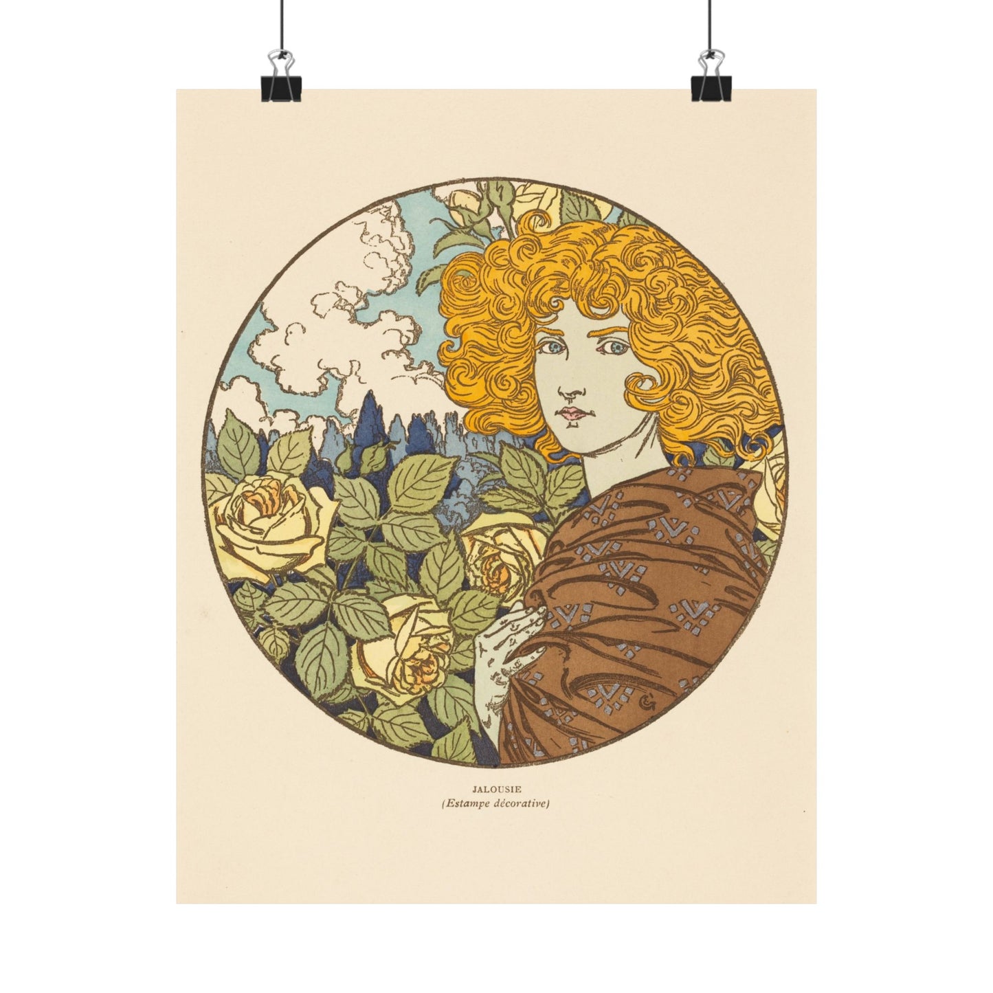 Jealousy - Classic Art - Fine Art Print - Vintage Floral Art Print - Matte Vertical Poster - Art Noveau Posters