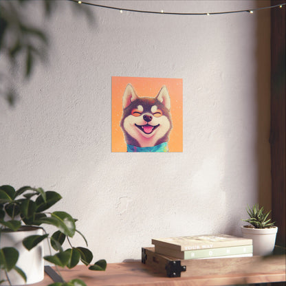 Shiba Inu So Happy - Matte Vertical Poster - Brighten Your Space with Joy - Love Dogs - Wall Art