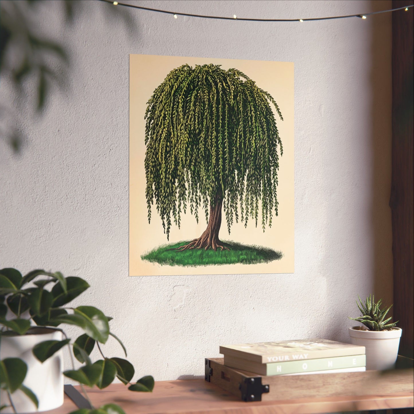 Weeping Willow Vintage Botanical Art Print - Matte Poster - Vintage Botanical Wall Art
