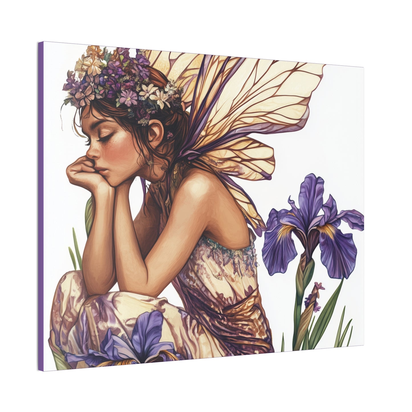 Iris You Were Here - Flowers & Fairies Collection - Fine Art Print on Canvas