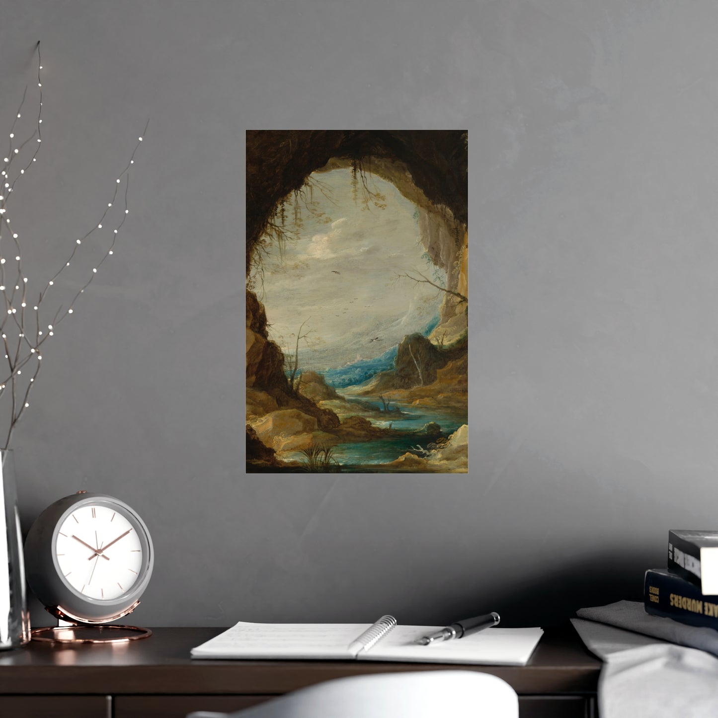 Vista from a Grotto - Romantic Cave Landscape Fine Art Poster